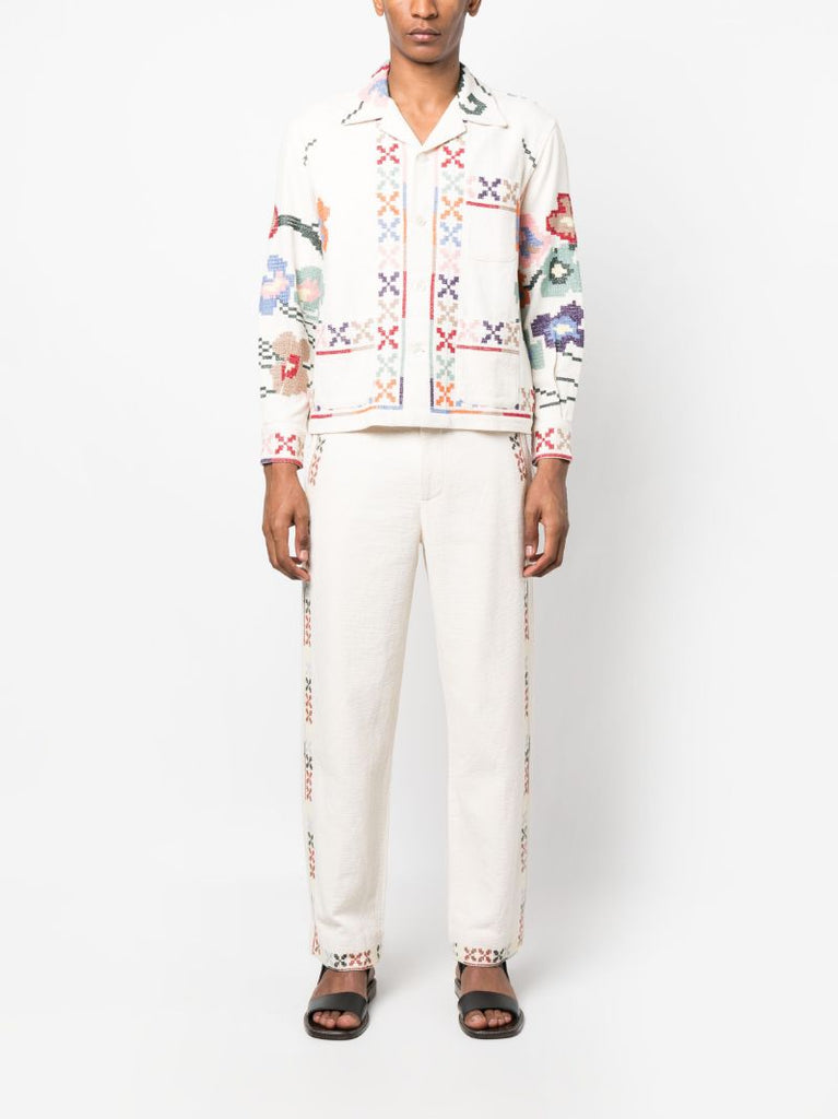 Neutral Prisma Embroidered Overshirt