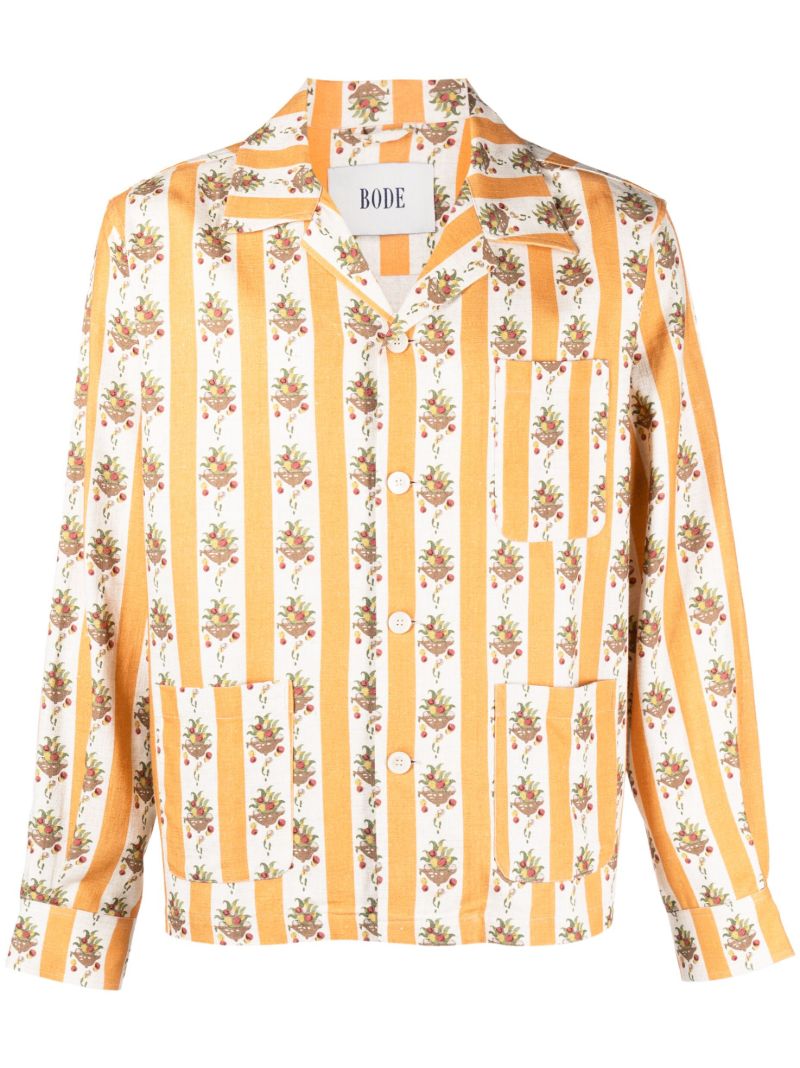Neutral Striped Fruit Bowl Shirt