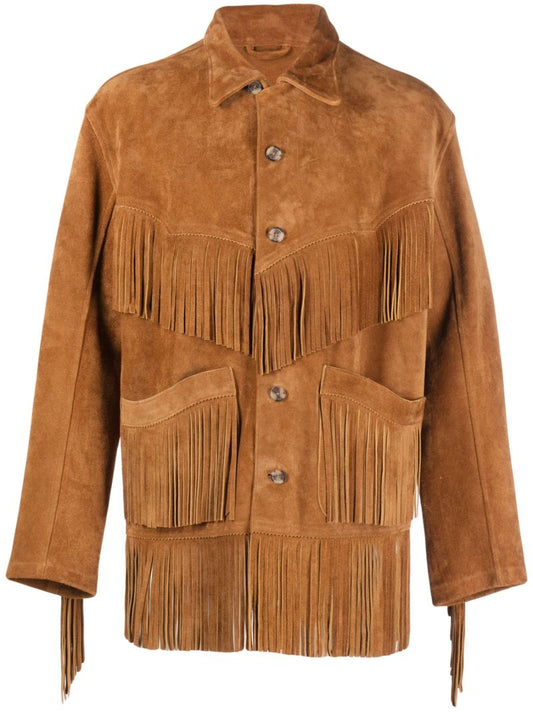 Brown Appalachian Fringed Suede Jacket