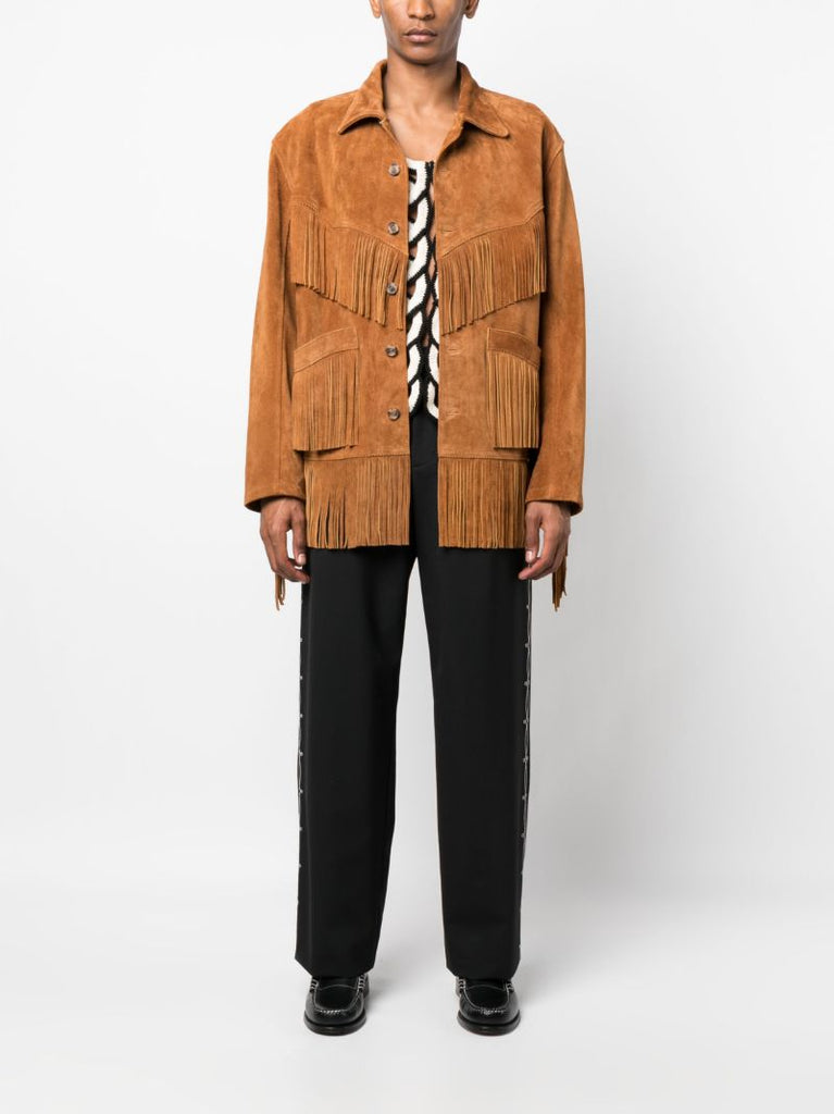 Brown Appalachian Fringed Suede Jacket
