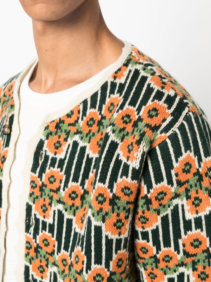 Green Garden Merino Wool Cardigan