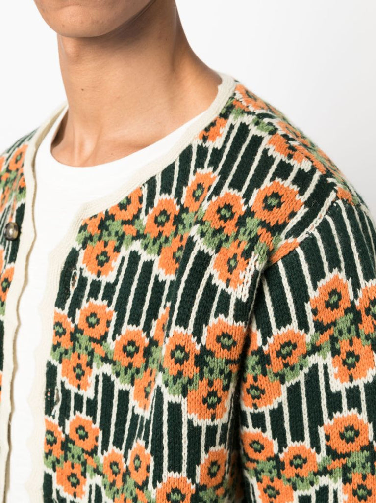 Green Garden Merino Wool Cardigan