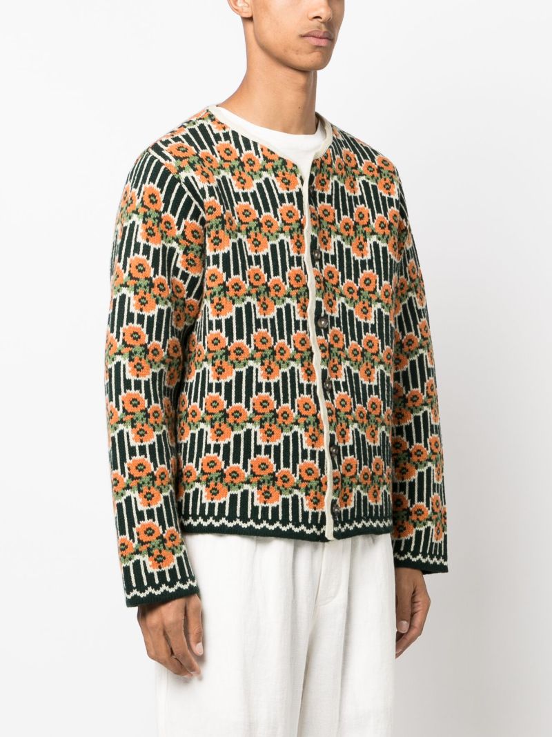 Green Garden Merino Wool Cardigan