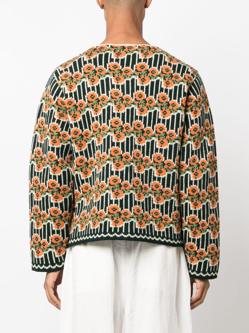 Green Garden Merino Wool Cardigan