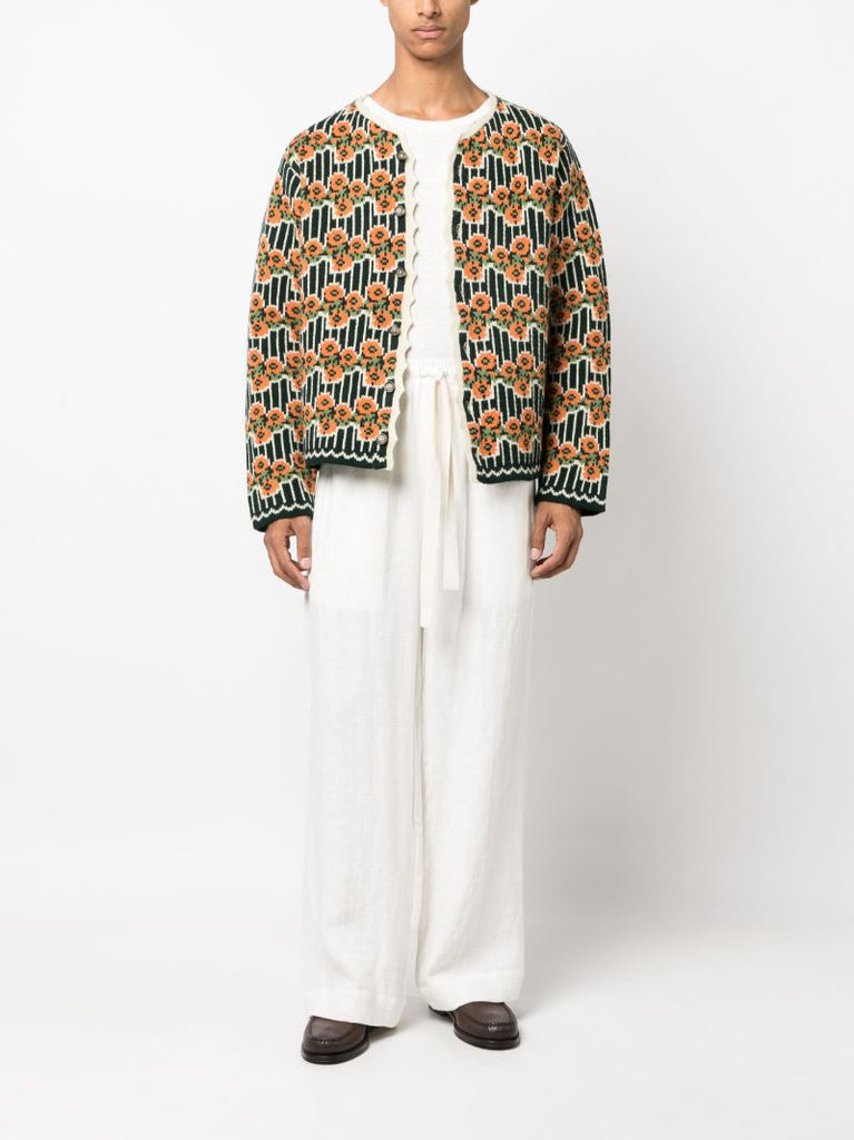 Green Garden Merino Wool Cardigan