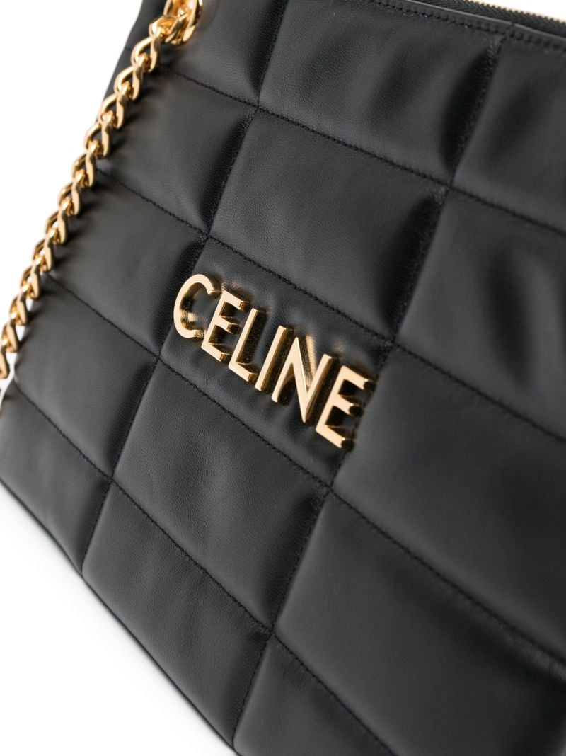 Black Logo-lettering Leather Clutch Bag