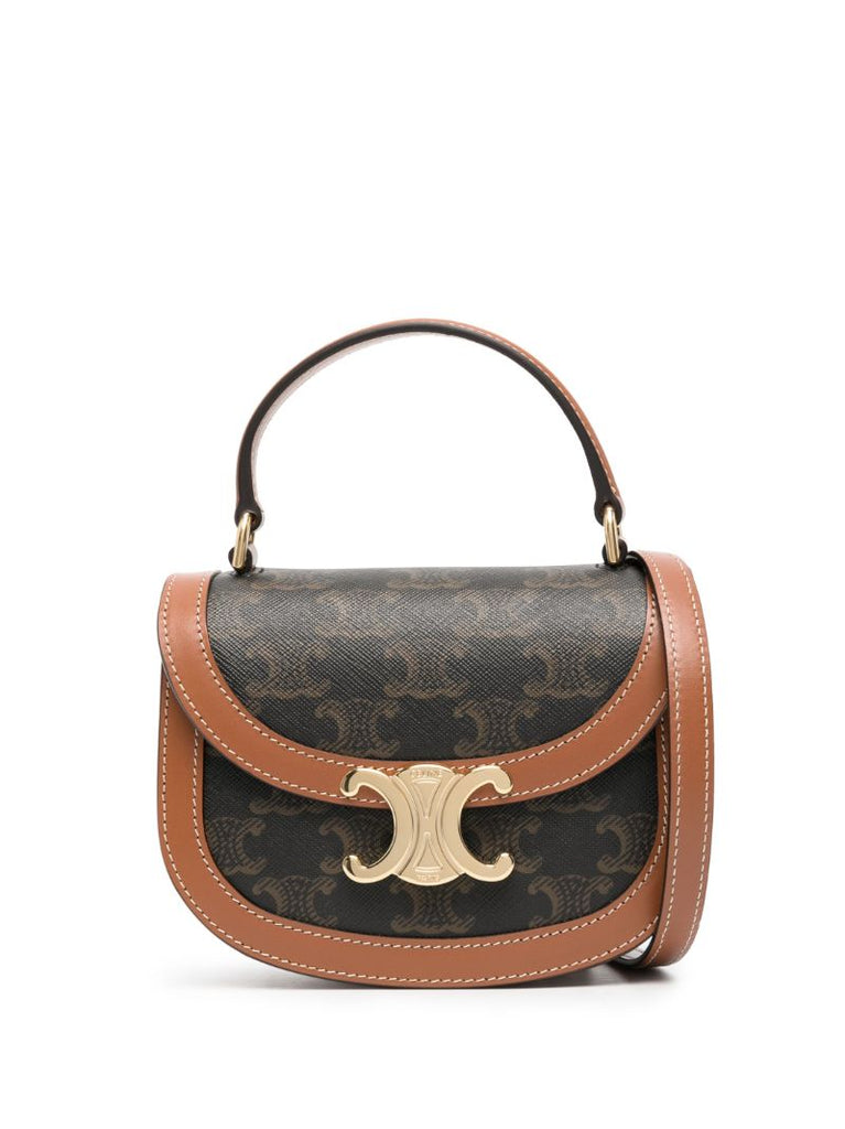 Brown Besace Triomphe Mini Leather Bag