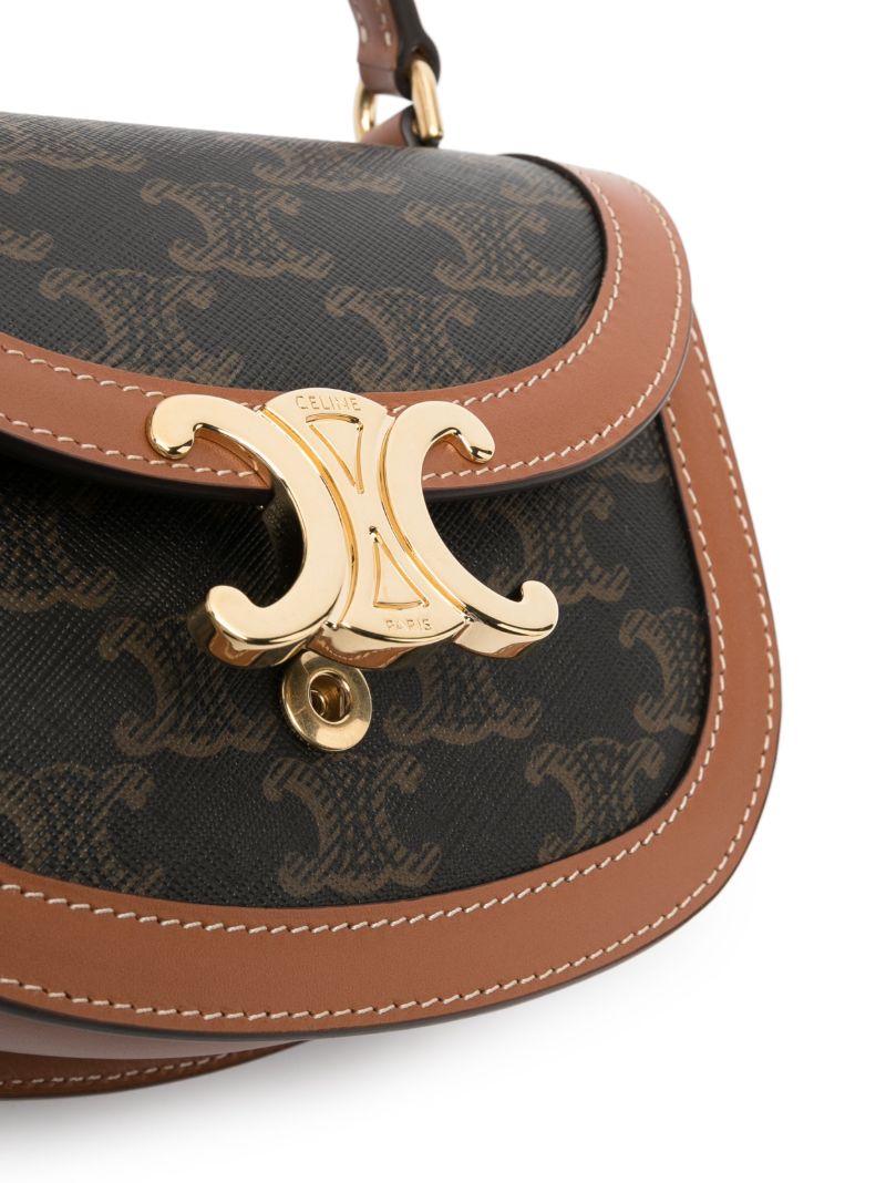 Brown Besace Triomphe Mini Leather Bag