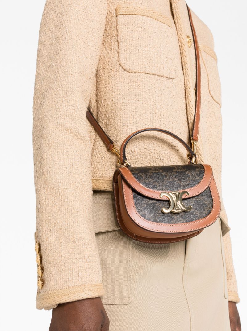 Brown Besace Triomphe Mini Leather Bag