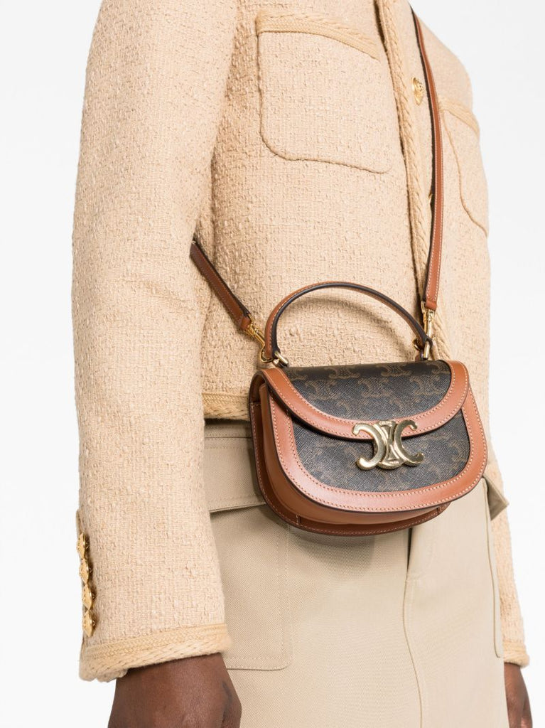 Brown Besace Triomphe Mini Leather Bag