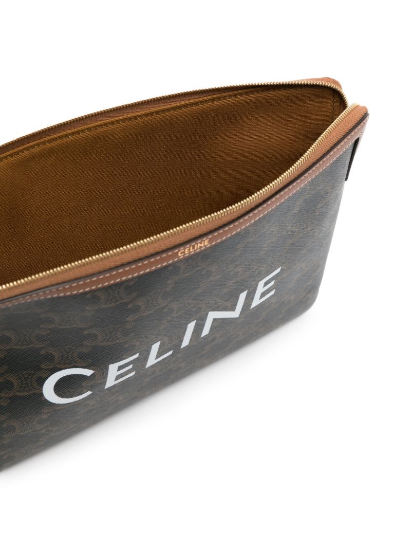 Black Triomphe Canvas Leather Pouch