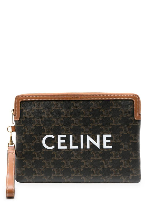 Black Triomphe Canvas Leather Pouch