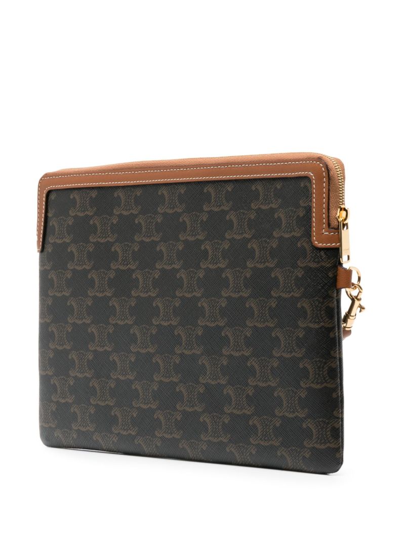 Black Triomphe Canvas Leather Pouch