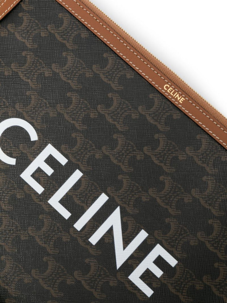 Black Triomphe Canvas Leather Pouch