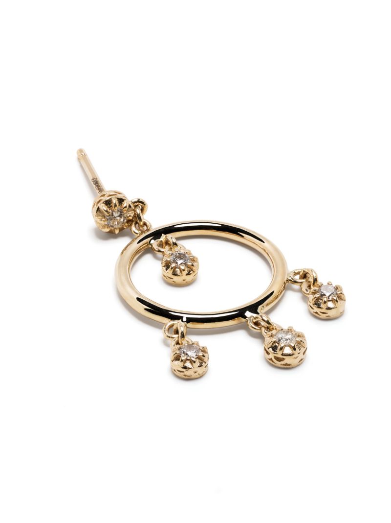 14k Yellow Gold Sophia Shaker Diamond Hoop Earrings