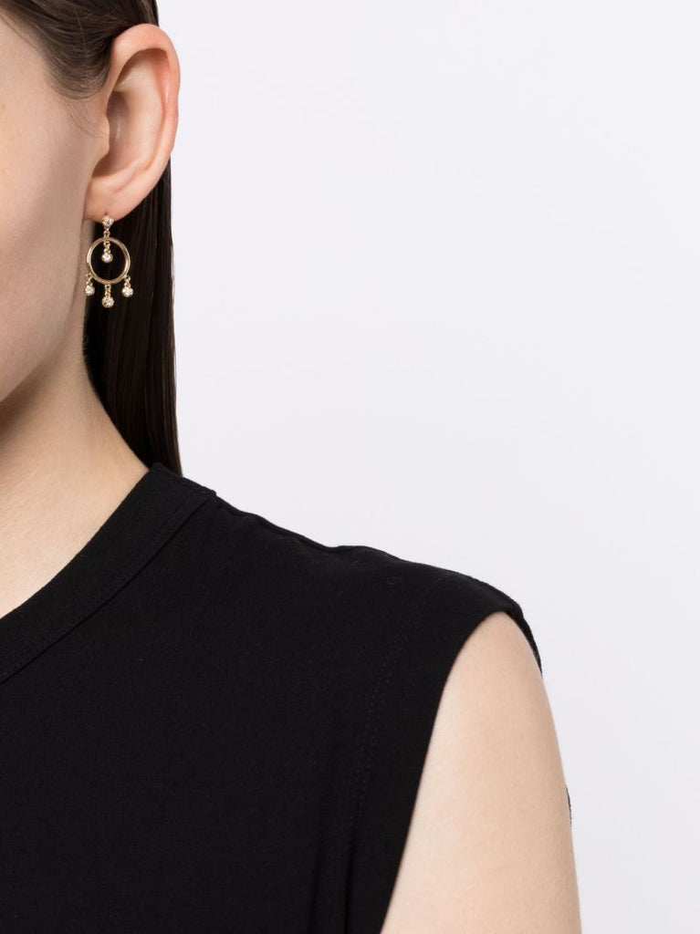 14k Yellow Gold Sophia Shaker Diamond Hoop Earrings