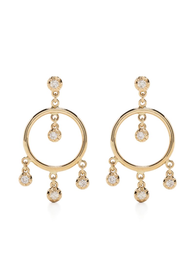 14k Yellow Gold Sophia Shaker Diamond Hoop Earrings
