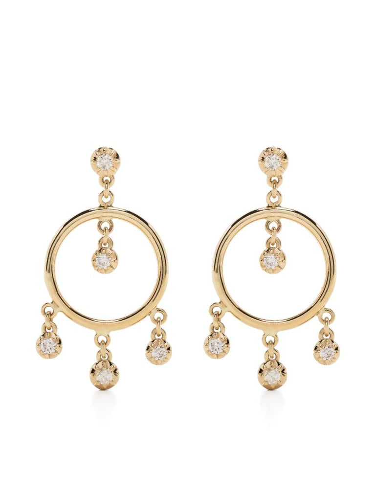 14k Yellow Gold Sophia Shaker Diamond Hoop Earrings