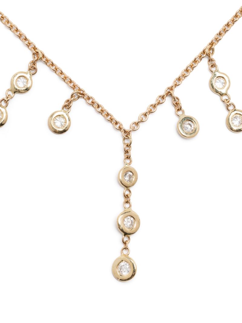 14k Yellow Gold Shower Drop Shaker Diamond Necklace