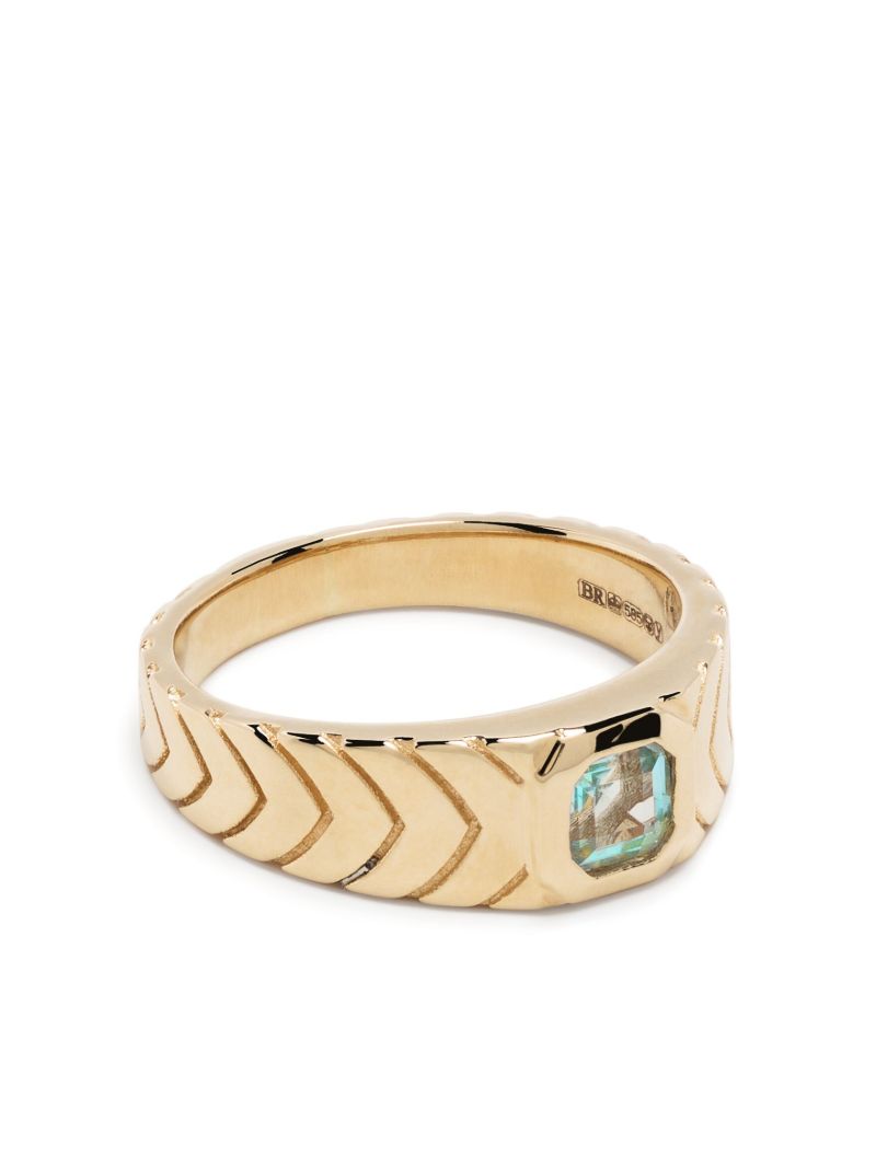 14k Yellow Gold Aquamarine Ring
