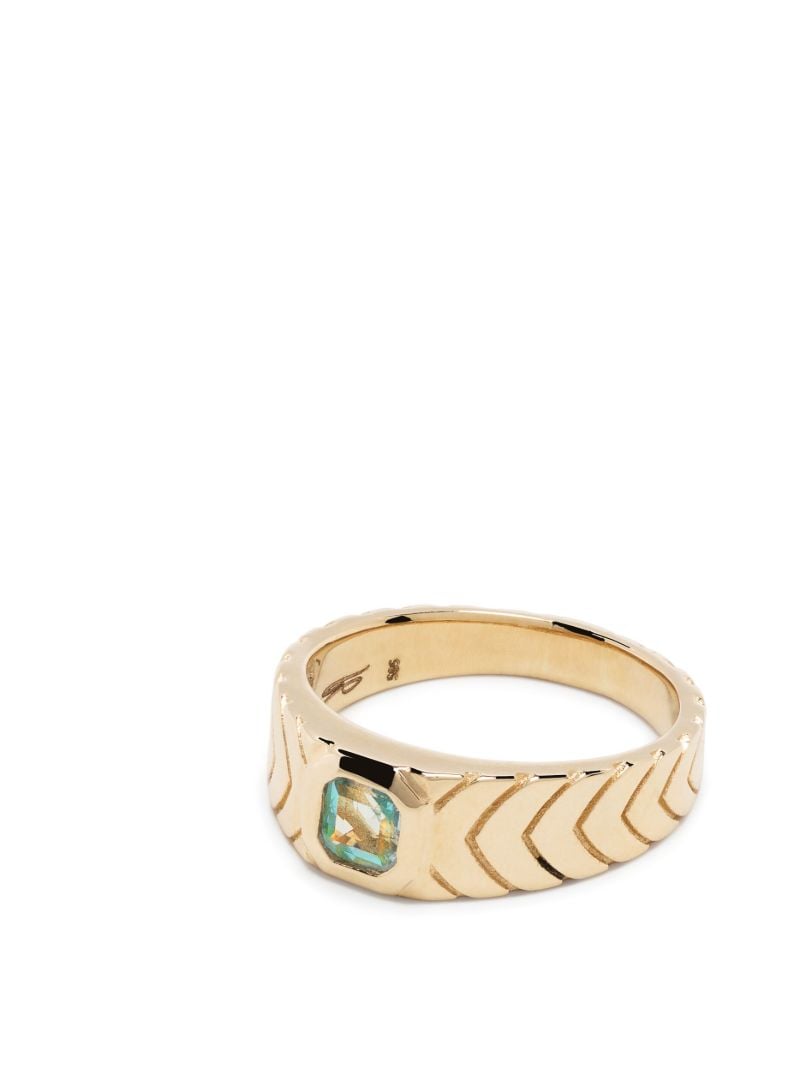 14k Yellow Gold Aquamarine Ring