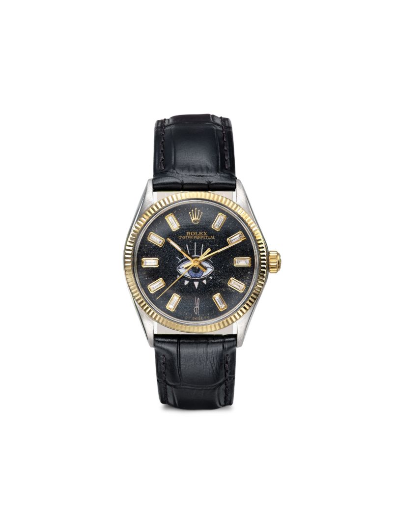 Reworked Vintage Stainless Steel Rolex Oyster Perpetual Watch