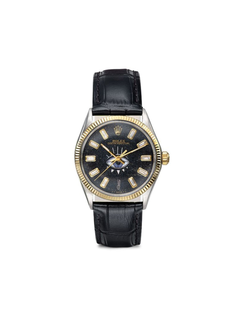 Reworked Vintage Stainless Steel Rolex Oyster Perpetual Watch