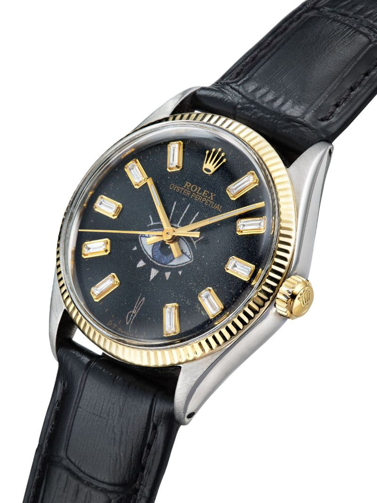 Reworked Vintage Stainless Steel Rolex Oyster Perpetual Watch