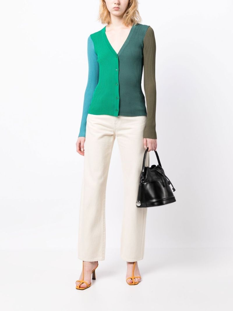 Green Cargo Colourblock Knit Cardigan