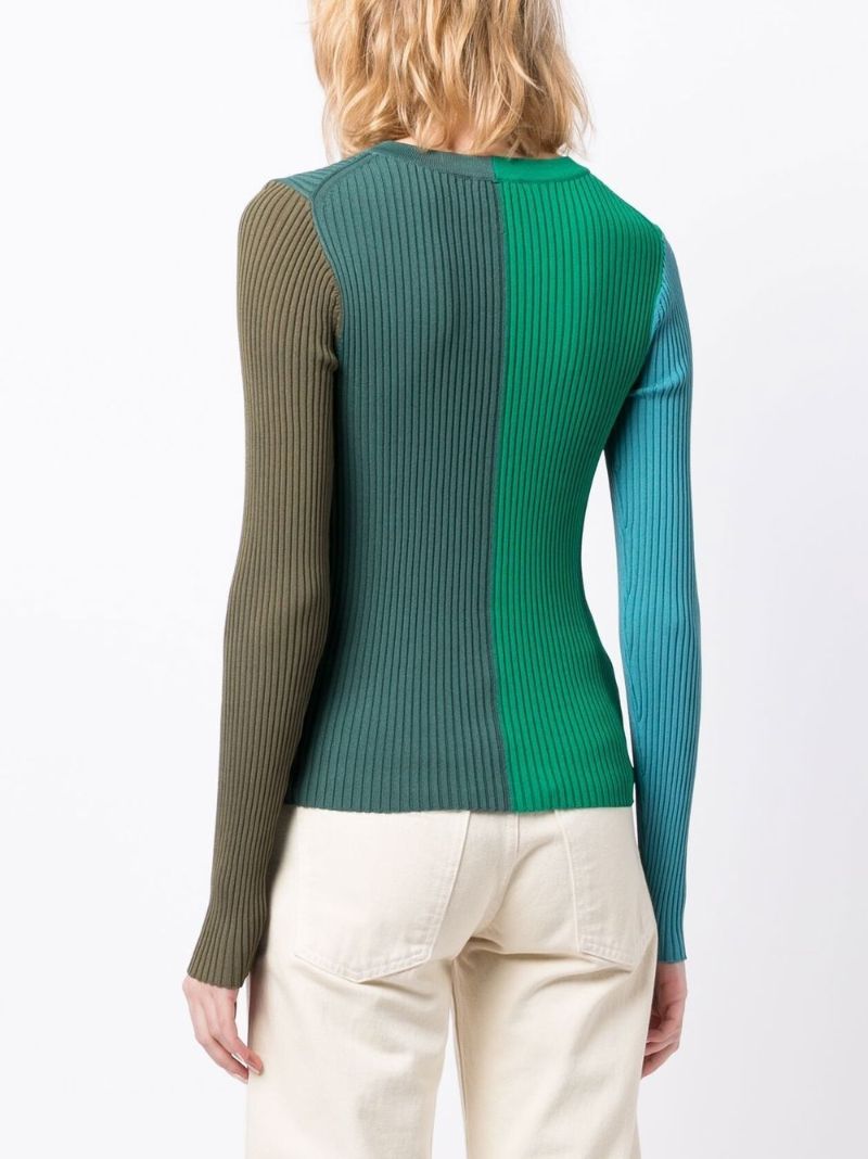 Green Cargo Colourblock Knit Cardigan