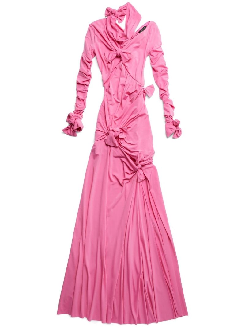 Pink Knot Detail Cut Out Gown