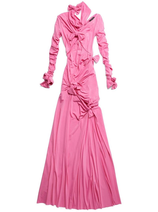 Pink Knot Detail Cut Out Gown