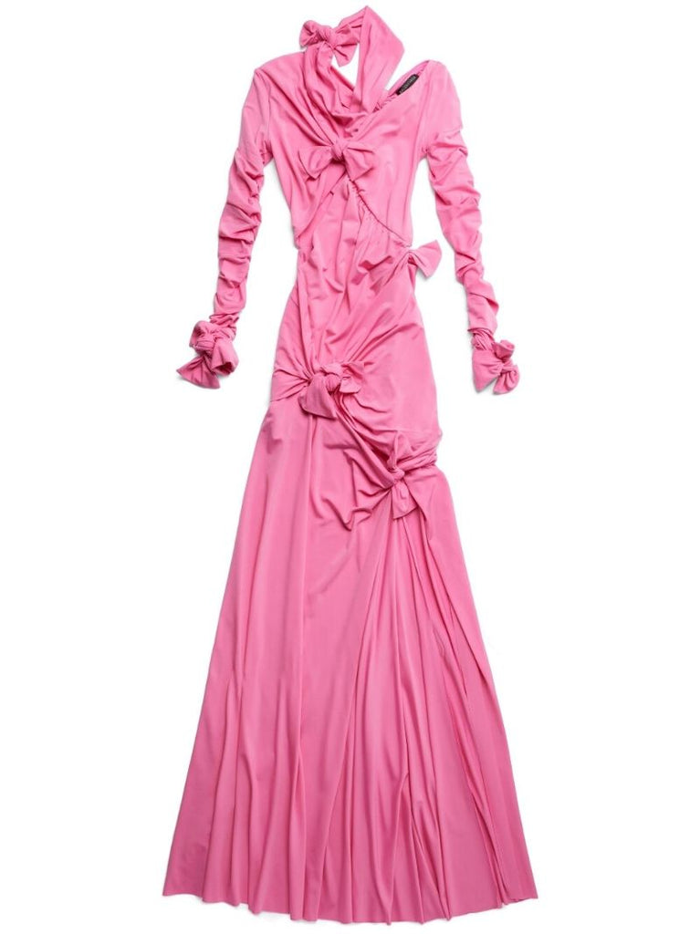 Pink Knot Detail Cut Out Gown