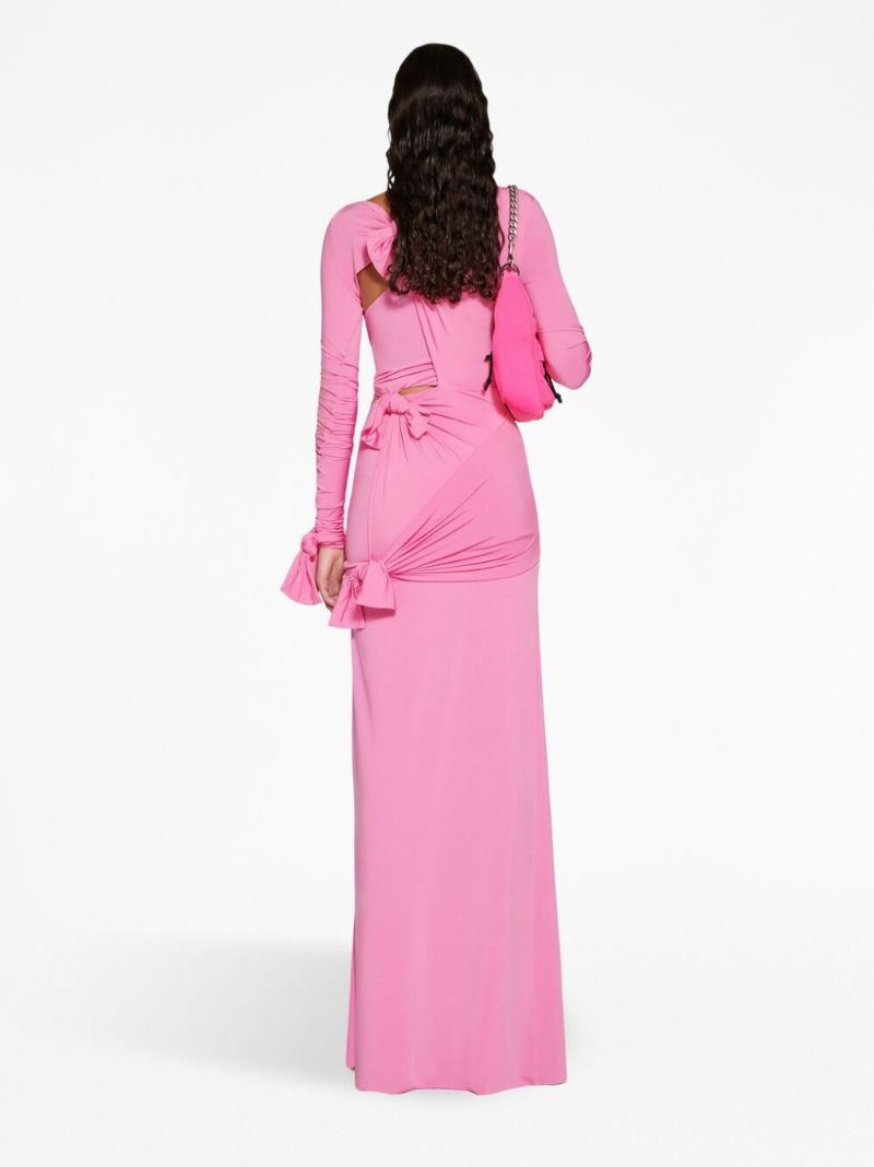Pink Knot Detail Cut Out Gown