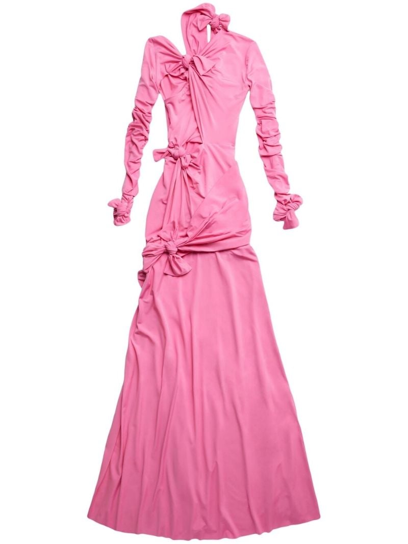 Pink Knot Detail Cut Out Gown