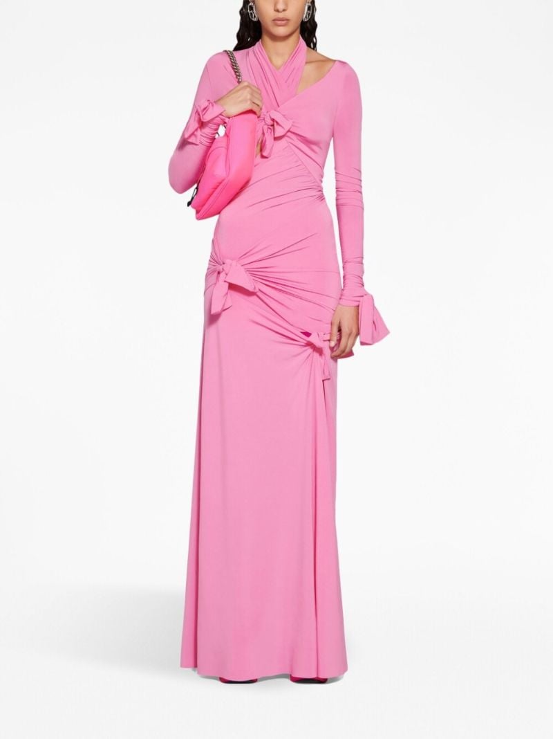 Pink Knot Detail Cut Out Gown