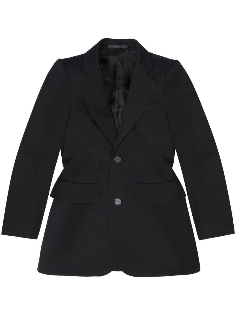 Black Single-breasted Wool Blazer