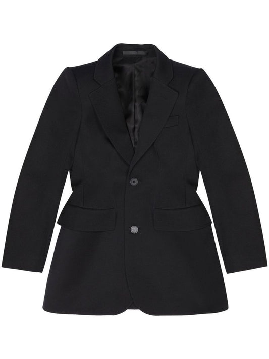 Black Single-breasted Wool Blazer