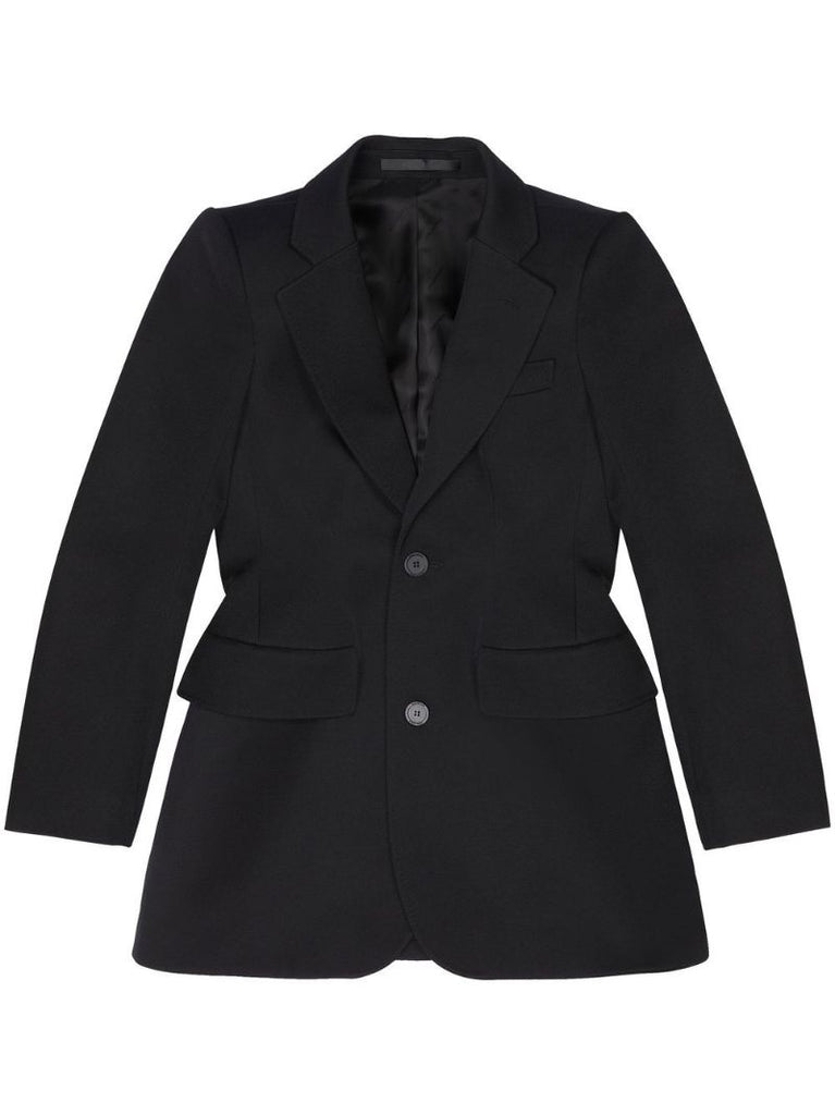 Black Single-breasted Wool Blazer
