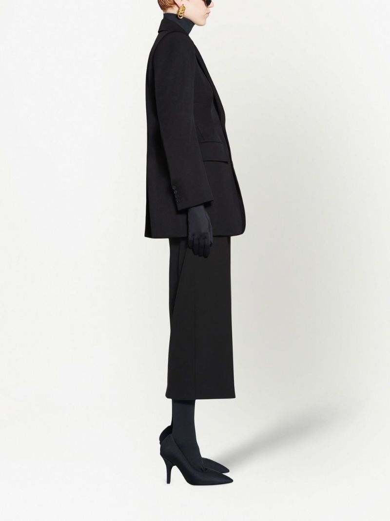 Black Single-breasted Wool Blazer
