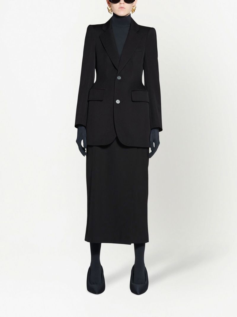 Black Single-breasted Wool Blazer