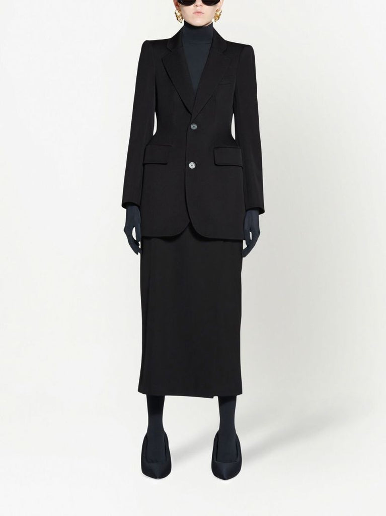 Black Single-breasted Wool Blazer