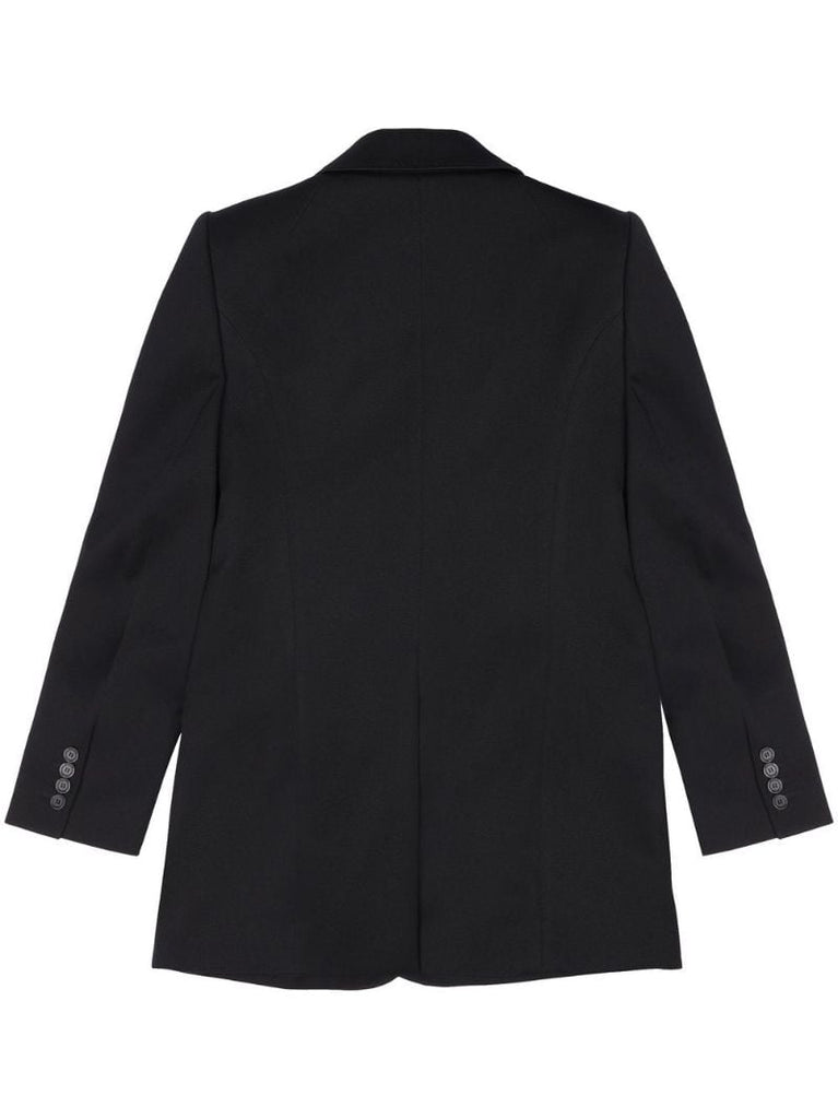 Black Single-breasted Wool Blazer