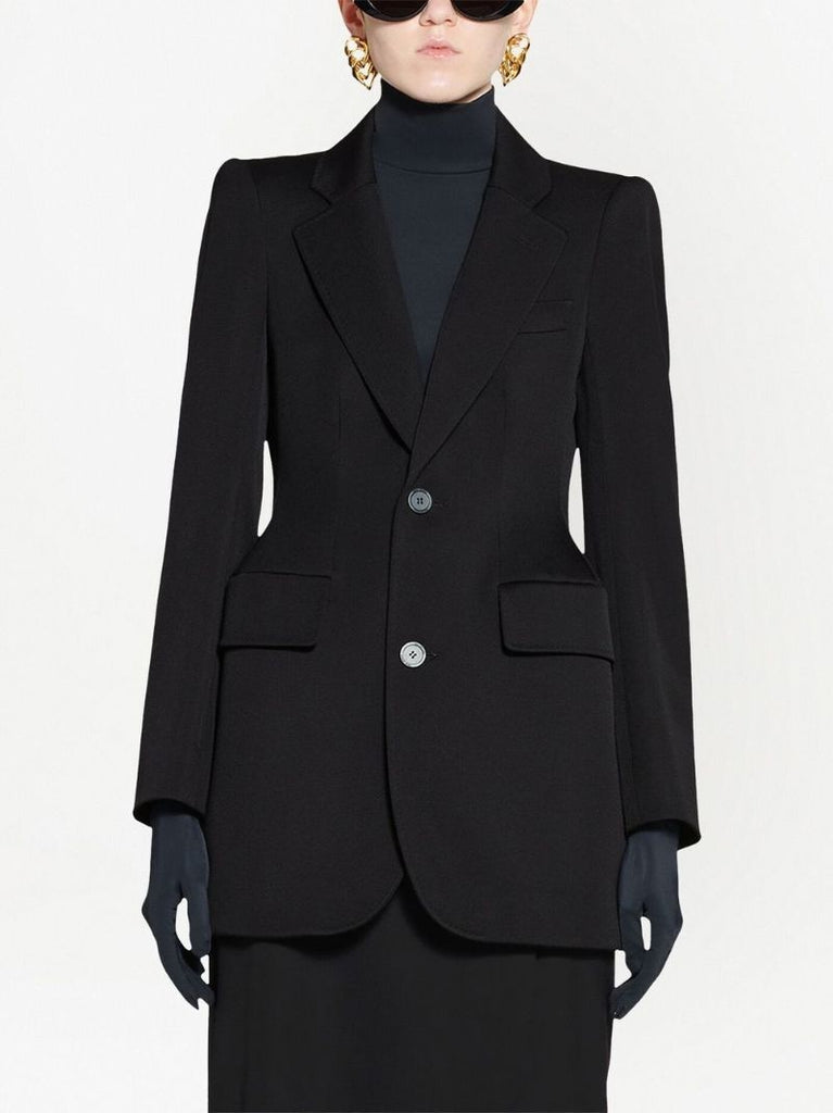 Black Single-breasted Wool Blazer