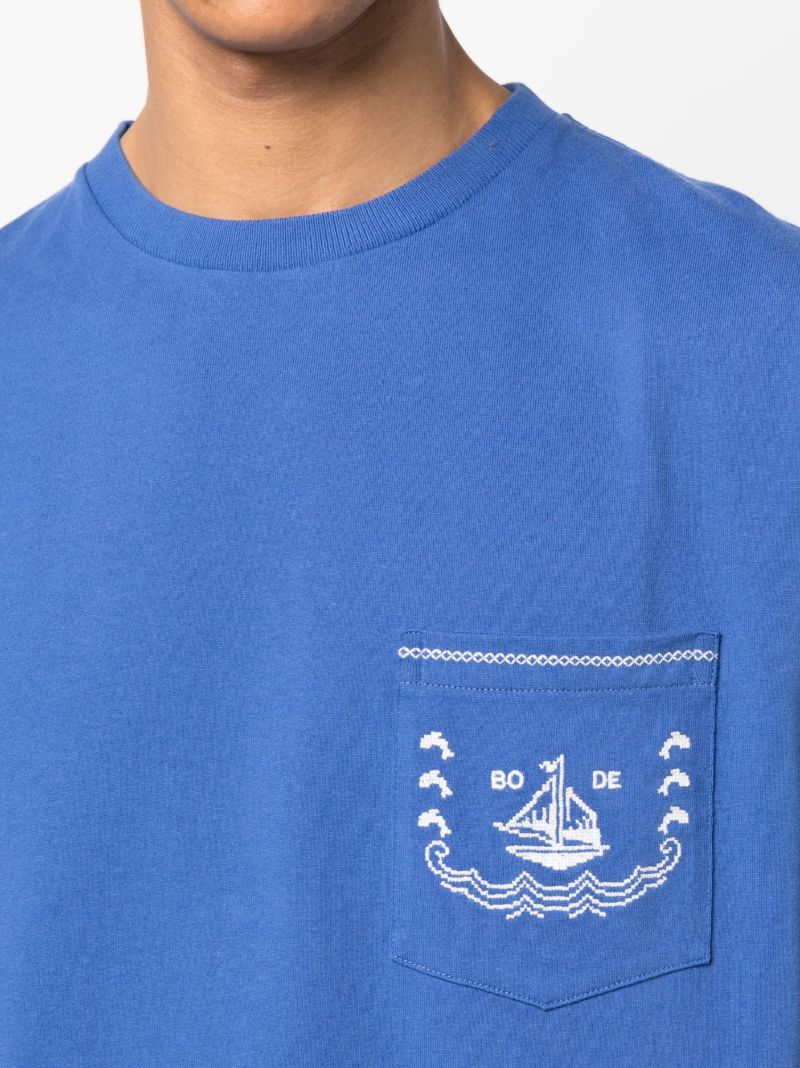 Blue Sailboat Cotton T-shirt