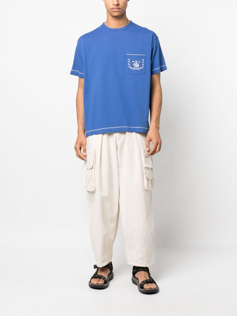 Blue Sailboat Cotton T-shirt