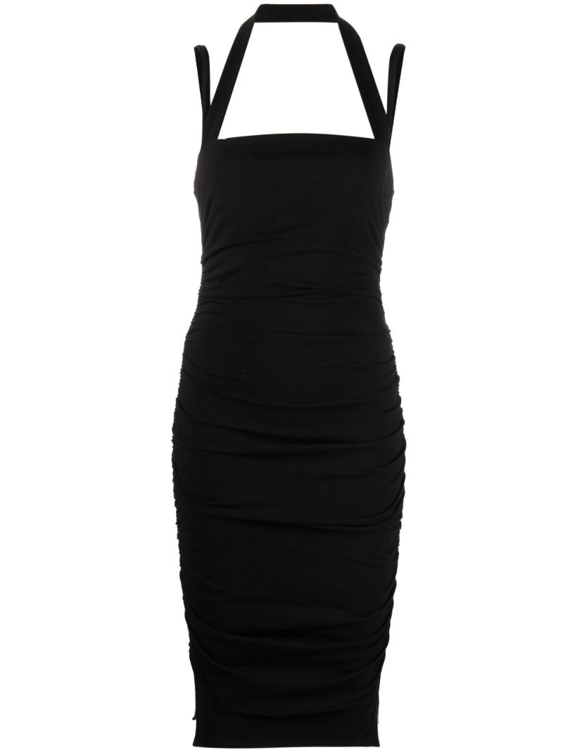 Black Hobin Knitted Midi Dress