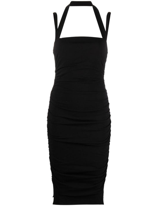 Black Hobin Knitted Midi Dress