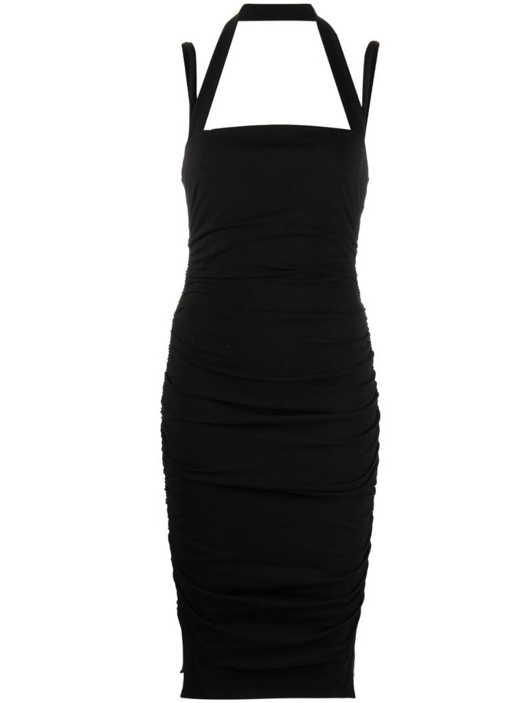 Black Hobin Knitted Midi Dress