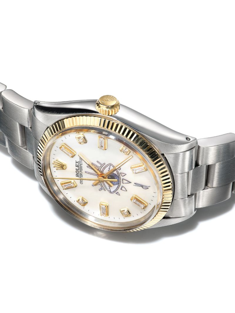 Reworked Vintage Stainless Steel Rolex Oyster Perpetual Watch
